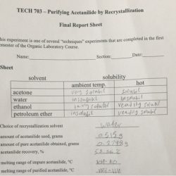 Recrystallization of acetanilide lab report