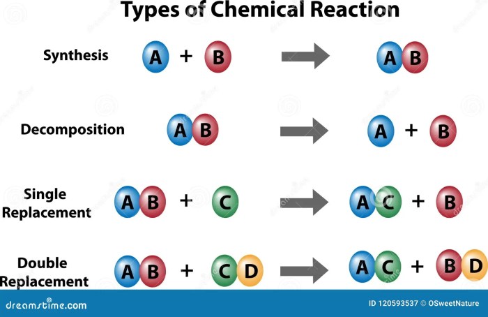 Types of chemical reactions packet