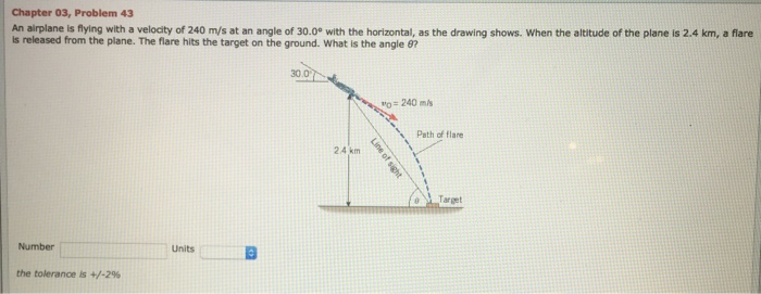 An airplane is flying with a velocity of 240 m/s