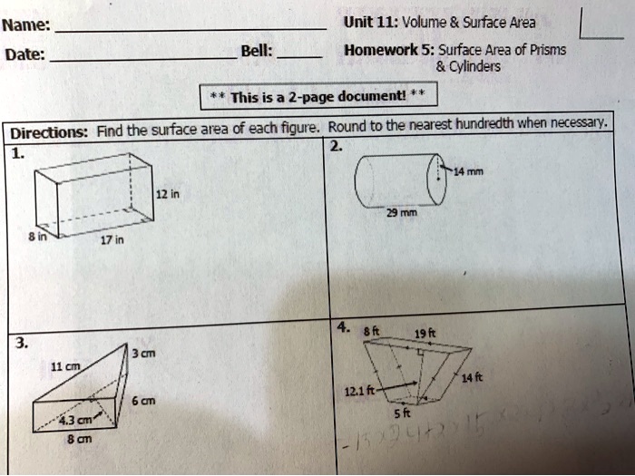 Homework 3 area of composite figures answer key