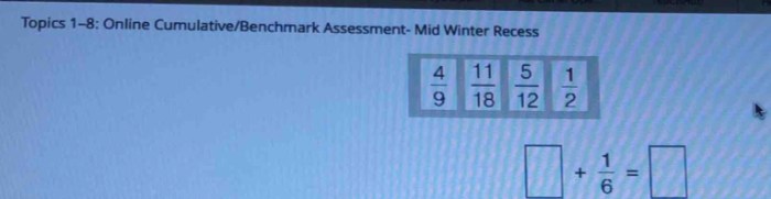 Topics 1 8 cumulative benchmark assessment answers