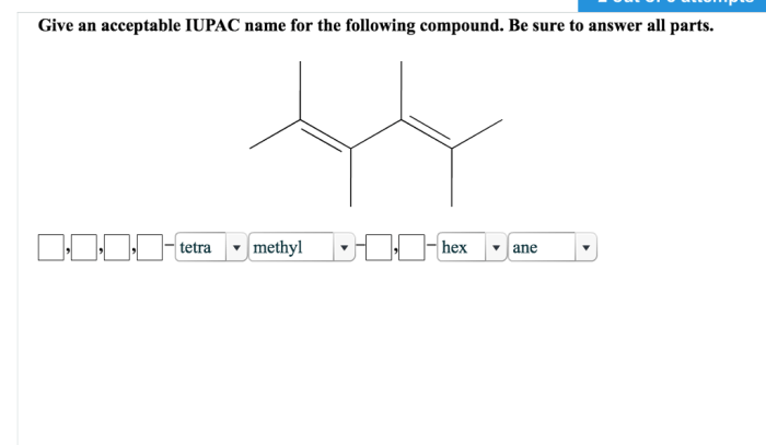 Give an acceptable iupac name for the following compound.